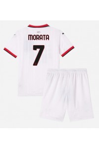 AC Milan Alvaro Morata #7 Babytruitje Uit tenue Kind 2024-25 Korte Mouw (+ Korte broeken)